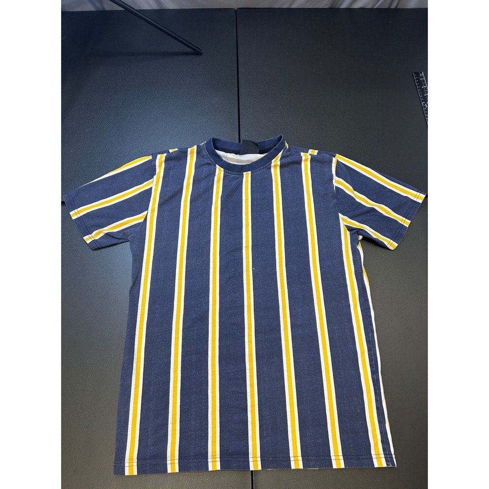 Switch Remarkable Blue Yellow Striped T-Shirt Mens Size Large